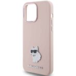 Karl Lagerfeld - Silicone (KLHCP15LSMHCNPP) - iPhone 15 Pro - Ροζ Choupette Metal Pin - Image 2