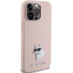 Karl Lagerfeld - Silicone (KLHCP15LSMHCNPP) - iPhone 15 Pro - Ροζ Choupette Metal Pin - Image 5
