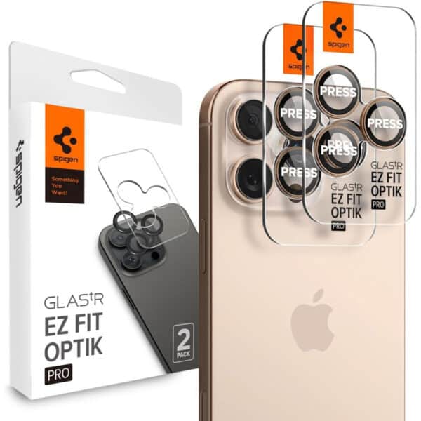 Spigen - Optik.tR EZ Fit Pro Camera Glass (2 pack) Προστασία Κάμερας - iPhone 16 Pro - Desert Titanium