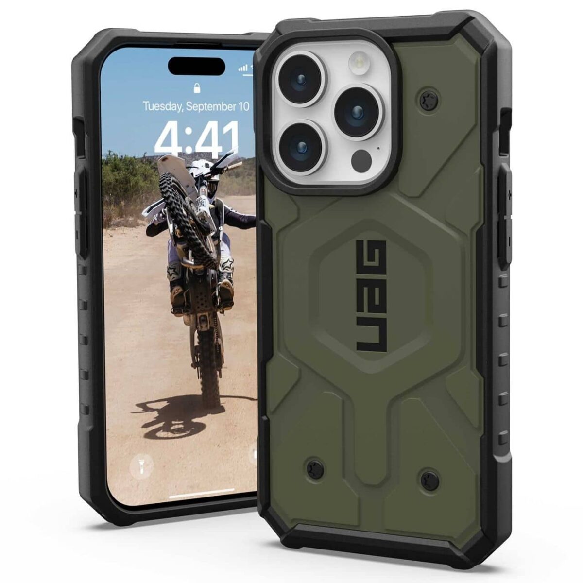 UAG - Pathfinder MagSafe - iPhone 15 Pro - Olive Drab - Image 1