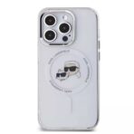 Karl Lagerfeld - IML MagSafe (KLHMP15XHLSKCH) - iPhone 15 Pro Max - Λευκό Metal Karl&Choupette Heads - Image 5