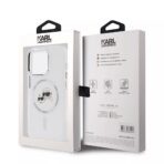 Karl Lagerfeld - IML MagSafe (KLHMP15XHLSKCH) - iPhone 15 Pro Max - Λευκό Metal Karl&Choupette Heads - Image 6