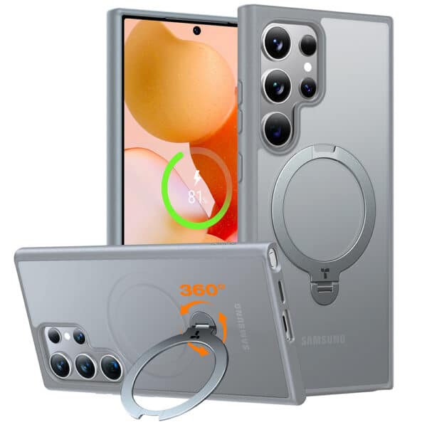 Torras - Ostand Spin Series - Samsung Galaxy S24 Ultra - Σκούρο Γκρί