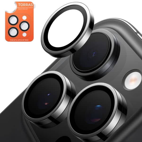 Torras - Lensguard Camera Protector Προστασία Κάμερας - iPhone 16 Pro Max - Μαύρο