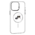 Karl Lagerfeld - IML MagSafe (KLHMP15XHLSKCH) - iPhone 15 Pro Max - Λευκό Metal Karl&Choupette Heads - Image 2