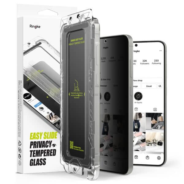 Ringke - Easy Slide Privacy Tempered Glass (2 pack) - Samsung Galaxy S25 - Μαύρο