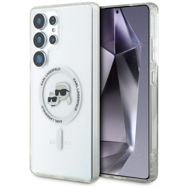 Karl Lagerfeld - IML MagSafe (KLHMS25LHLSKCH) - Samsung Galaxy S25 Ultra - Metal Karl&Choupette Head