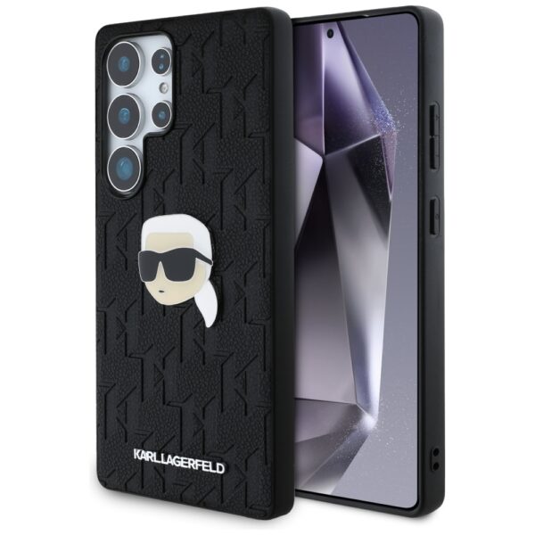 Karl Lagerfeld - Hardcase Monogram Leather (KLHCS25LPGKLKIPK) - Samsung Galaxy S25 Ultra - Karl Head Pin