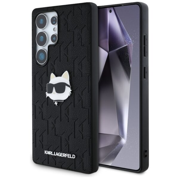 Karl Lagerfeld - Hardcase Monogram Leather (KLHCS25LPGKLCHPK) - Samsung Galaxy S25 Ultra - Choupette Head Pin