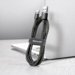 Baseus - Data Cable Cafule (CATKLF-BG1) - USB to Type-C, 3A, 480Mbps, 1m - Γκρί / Μαύρο - Image 6