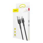 Baseus - Data Cable Cafule (CATKLF-BG1) - USB to Type-C, 3A, 480Mbps, 1m - Γκρί / Μαύρο - Image 7