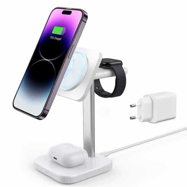 ESR - Βάση Ασύρματης Φόρτισης 3in1 HaloLock - για iPhone MagSafe, AirPods Pro and Apple Watch, with Detachable Watch Charger - Λευκό