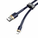 Baseus - Data Cable Cafule (CALKLF-BV3) - USB to Lightning, Fast Charging, QC3.0, 2.4A, 1m - Μπλε / Χρυσό - Image 5
