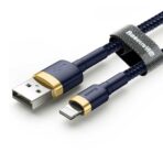 Baseus - Data Cable Cafule (CALKLF-BV3) - USB to Lightning, Fast Charging, QC3.0, 2.4A, 1m - Μπλε / Χρυσό - Image 4