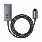 Baseus - Φορτιστής Αυτοκινήτου Share Together (CCBT-A0G) - Port Extension, 2x USB, 2x Type-C, Fast Charging, 120W - Γκρί - Image 3