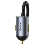 Baseus - Φορτιστής Αυτοκινήτου Share Together (CCBT-A0G) - Port Extension, 2x USB, 2x Type-C, Fast Charging, 120W - Γκρί - Image 2