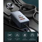 Baseus - Φορτιστής Αυτοκινήτου Share Together (CCBT-A0G) - Port Extension, 2x USB, 2x Type-C, Fast Charging, 120W - Γκρί - Image 7