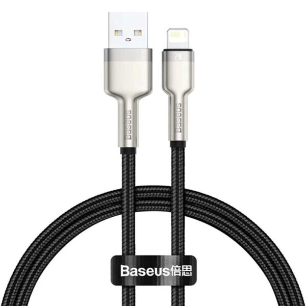 Baseus - Data Cable Cafule Series Metal (CALJK-A01) - USB to Lightning, 2.4A, 480Mbps, 1m - Μαύρο