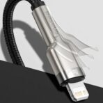 Baseus - Data Cable Cafule Series Metal (CALJK-01) - USB to Lightning, 2.4A, 480Mbps, 25cm - Μαύρο - Image 2