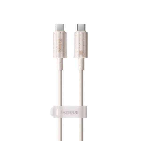 Baseus - Data Cable Habitat Series (P10360202421-00) - Type-C to USB-C, Super Fast Charge, 100W, 480Mbps, 1m - Wheat Ροζ