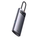 Baseus - Docking Station Metal Gleam Series (WKWG070013) - 4in1 Multifunctional Hub, Type-C to 4 x USB 3.0, Type-C - Γκρί - Image 2