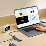 Baseus - Docking Station Metal Gleam Series (WKWG070013) - 4in1 Multifunctional Hub, Type-C to 4 x USB 3.0, Type-C - Γκρί - Image 6
