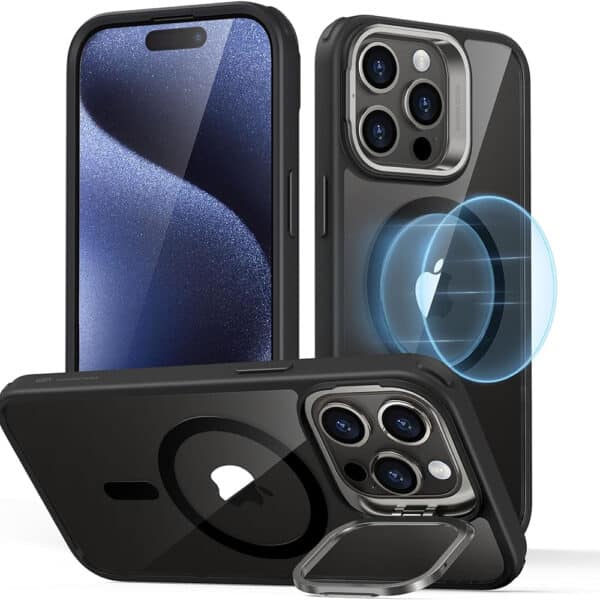 ESR - Classic Hybrid HaloLock Kickstand - iPhone 15 Pro Max - Clear Μαύρο