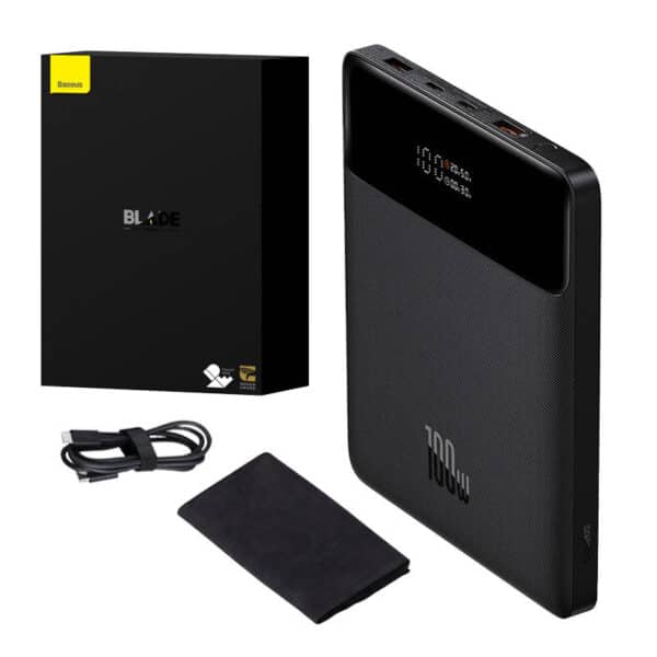 Baseus - Power Bank Blade (PPBL000201) - 2xUSB, 2xUSB-C, 20000mAh, with Cable USB-C, 100W - Μαύρο