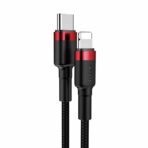 Baseus - Data Cable Cafule (CATLKLF-91) - Type-C to Lightning, 18W, 1m - Μαύρο / Red - Image 3