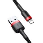 Baseus - Data Cable Cafule (CALKLF-A19) - USB to Lightning, 2.4A, 480Mbps, 0.5m - Red / Μαύρο