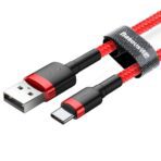 Baseus - Data Cable Cafule (CATKLF-U09) - USB to Type-C, 2A, 3m - Κόκκινο - Image 2