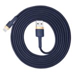Baseus - Data Cable Cafule (CALKLF-CV3) - USB to Lightning, QC3.0, 1.5A, 2m - Μπλε / Χρυσό - Image 2
