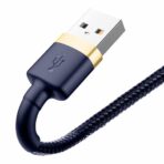 Baseus - Data Cable Cafule (CALKLF-CV3) - USB to Lightning, QC3.0, 1.5A, 2m - Μπλε / Χρυσό - Image 5