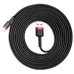 Baseus - Data Cable Cafule (CALKLF-R91) - USB to Lightning, QC3.0, 2A, 3m - Μαύρο / Red - Image 2