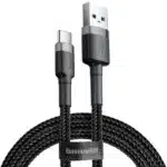 USB-A to USB-C Cable Baseus Cafule, 60W, 3A, 1m, Grey CATKLF-BG1