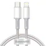 USB-C to Lightning Cable Baseus High Density Braided, 20W, 2.4A, 2m, White CATLGD-A02