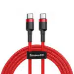 USB-C to USB-C Cable Baseus Cafule, 60W, 3A, 2m, Red CATKLF-H09