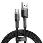 USB-A to USB-C Cable Baseus Cafule, 60W, 3A, 0.5m, Grey CATKLF-AG1