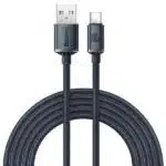 USB-A to USB-C Cable Baseus Crystal Shine Series, 100W, 5A, 2m, Black CAJY000501