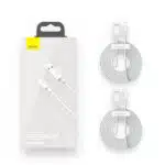 USB-A to Lightning Cable Baseus Simple Wisdom, 18W, 2.4A, 1.5m, 2-Pack, White TZCALZJ-02