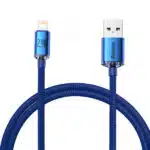 USB-A to Lightning Cable Baseus Crystal Shine Series, 18W, 2.4A, 1.2m, Blue CAJY000003