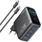 Wall Charger Anker Zolo, 140W, 5A, 1 x USB-A - 3 x USB-C, with USB-C Cable, Black B2697GZ1