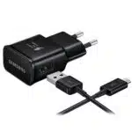 Wall Charger Samsung EP-TA200B + DG970BBE, 15W, 2A, 1 x USB-A, with USB-C Cable, Black GP-PTU023DYBBQ