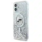 Karl Lagerfeld Case Iphone 16 Plus 6 7" Klhmp16mlgkcsgh Transparent Hard Liquid Glitter Karl&choupette Head Magsafe - Image 2