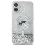 Karl Lagerfeld Case Iphone 16 Plus 6 7" Klhmp16mlgkcsgh Transparent Hard Liquid Glitter Karl&choupette Head Magsafe - Image 3